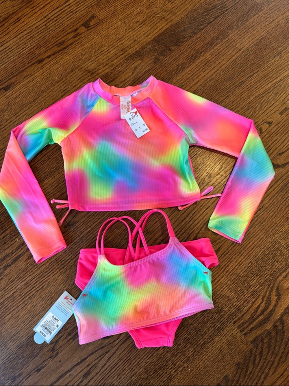 Long-Sleeve Whirlpool Rainbow Bikini Set from Cat & Jack